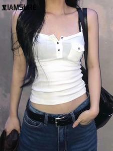 Nueva ropa con estampado personalizado para mujer, Top corto de verano para chicas calientes, camisetas sin mangas sexis sin costuras, camisola sin espalda - Product Image 6