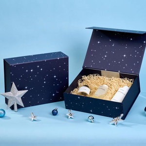 Boîte cadeau bleue avec couvercle-boîte cadeau magnétique-boîtes-cadeaux Galaxy pour cadeaux, fête d'anniversaire, vacances, Noël-grand étoilé - Product Image 3