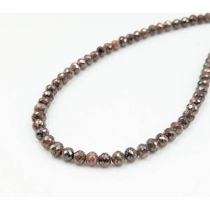 Collier en diamant rouge champagne naturel 100% naturel, perles facettées de 4 mm, bijoux de Noël, cadeau - Product Image 4