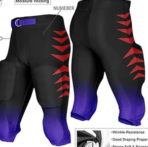 Uniforme de Fútbol Americano, Pantalones Cortos Deportivos Transpirables Personalizados para Jóvenes con Acolchado, Impresión de Nombre y Logotipo - Product Image 2