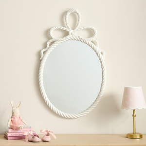 Marco de Espejo de Pared con Diseño de Cuerda de Madera, Tallado a Mano, Decoración de Pared Decorativa, Marco Pintado de Blanco para Dormitorio, Comedor, Decoración del Hogar - Product Image 2