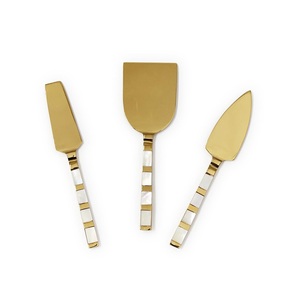 Ensemble de couteaux à fromage haut de gamme pour la maison, finition dorée brillante moderne, vaisselle en métal pour hôtels et restaurants - Product Image 2