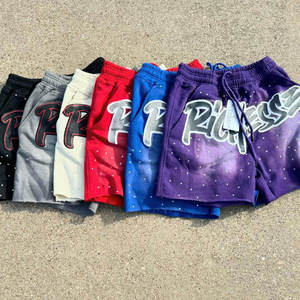 กางเกงขาสั้นผ้าฝ้ายสำหรับผู้ชายกางเกงวิ่งออกกำลังกายแบบวินเทจกางเกงขาสั้นผ้าตาข่ายพิมพ์ลายหน้าจอพัฟสำหรับออกกำลังกาย100% วิ่ง - Product Image 4