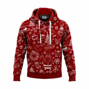 Sudadera con Capucha Personalizada de Sublimación para Hombre, Diseño Recortado con Pedrería, Corte Regular para Invierno, la Mejor de 2025 - Product Image 1