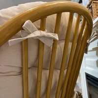Chaise longue en rotin tissé à la main avec coussin, chaise pivotante de patio avec dossier, chaise de détente pour l'extérieur et l'intérieur