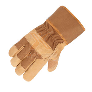 Custom Design Sustainable High Quality Leather Fire Proof Anti-Slip Waterproof Safety Cuff Working <b>Gloves</b> for Men-Wholesale - Product Image 4