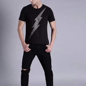 เสื้อยืดผ้าฝ้าย100% ระบายอากาศ150กรัมสำหรับผู้ชายทรงหลวมพอดีตัวพิมพ์ลายลูกเรือออกกำลังกายกระเป๋ากันยับ - Product Image 6