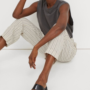 กางเกงสเวตเตอร์สำหรับผู้ชายและผู้หญิงกางเกงผ้าคอตตอนกางเกงเอวสูงขากว้างออกแบบโลโก้ได้ตามต้องการ - Product Image 1