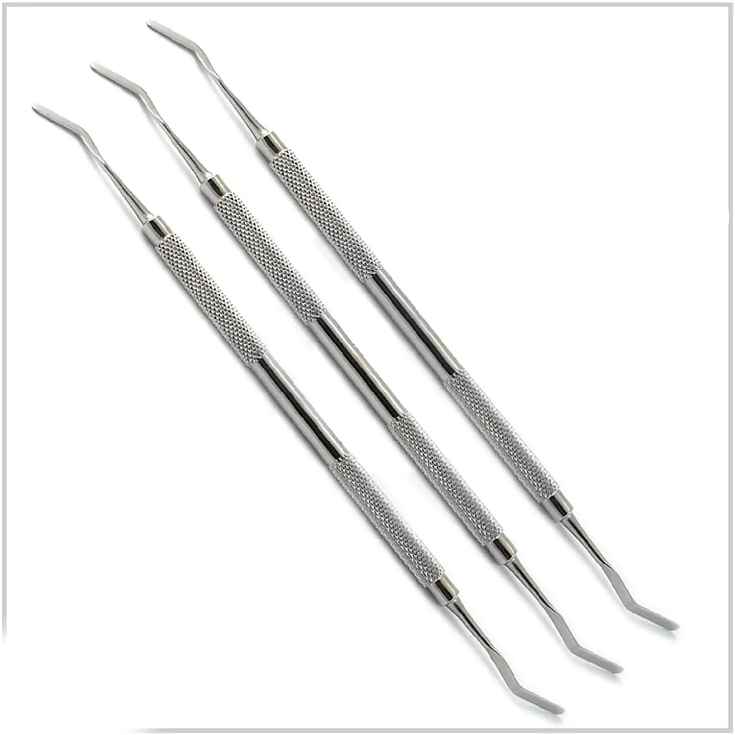 Instruments à main médicaux spatule dentaire Heidman en acier inoxydable 3 pièces ensemble 2mm 2.5mm 3mm Instruments de remplissage Composite en plastique CE