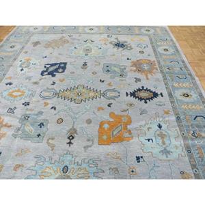 Tapis en laine Oushak fait main de qualité supérieure, écologique, antidérapant, lavable, à poils bouclés doux, 100% laine, latex, très durable, couleur unie - Product Image 6