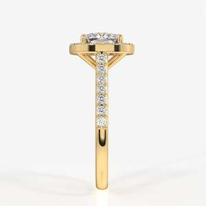 <b>Cushion</b> Cut Moissanite Diamond Halo Engagement <b>Ring</b> Sterling Silver Unique and Elegant <b>Wedding</b> Vow <b>Ring</b> - Product Image 4