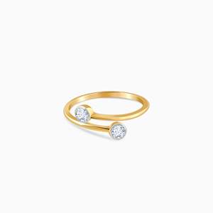 Lab Grown Gold Bypass Diamond Ring Accesorio de lujo de moda - Product Image 1