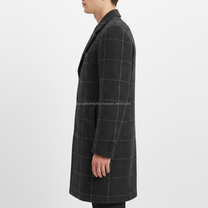 Abrigo de Lana a Cuadros Personalizado para Hombre, Fabricante de Chaquetas de Invierno OEM y de Marca Privada - Product Image 3