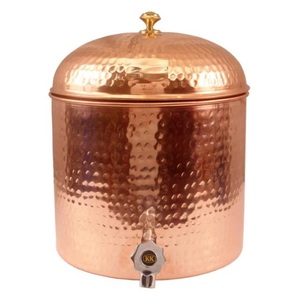 Hammered Style Strong Heavy Gauge Copper <b>Dispenser</b> With Lid Long Life <b>for</b> Kitchen Model Available at Wholesale Price - Product Image 1