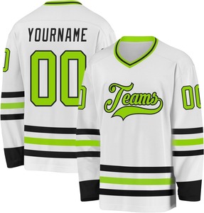 Camisetas de hockey sobre hielo personalizadas Premium, venta al por mayor, logotipo bordado profesional, aparejos, diseño de sarga, nombre y número de jugador, uniformes - Product Image 4