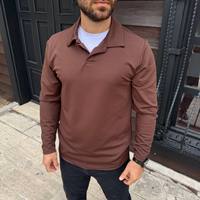 Camiseta de Manga Larga para Hombre, Personalizada, con Cierre de Cremallera, Color Sólido, Corte Ajustado, Informal, de Lona Transpirable, Ecológica, 220g, Anti-Pilling