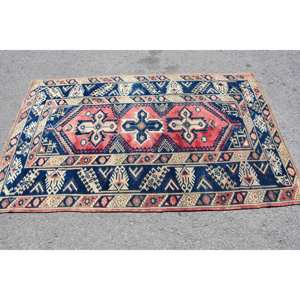 Alfombra de lana clásica turca Vintage de 4,1x6,4 pies, tejido plano rectangular, diseño de retazos en negro y rojo para adolescentes, poliéster persa - Product Image 3