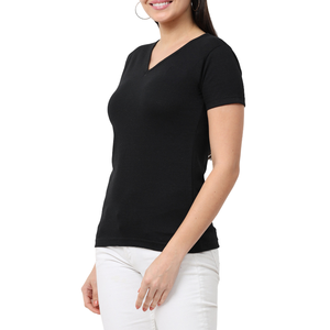 Haut à col en V pour femmes-Construction décontractée robuste, parfait pour les escapades de week-end, fournit un tissu durable, idéal pour les achats en vrac, ambiance tendance - Product Image 4