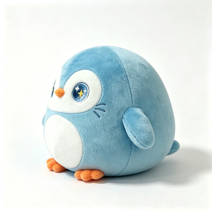 Peluche pingouin bleu personnalisée, adorable peluche pingouin, jouet en peluche rond et moelleux, coussin en peluche pingouin - Product Image 6