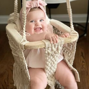 Columpio de Macramé para Bebés, Hecho a Mano, un Juguete Favorito, Silla Colgante para Niños - Product Image 1