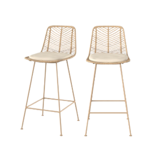 Modern high <b>chairs</b> rattan <b>bar</b> <b>chair</b> rattan restaurant home <b>bar</b> furniture luxury style <b>bar</b> stool with backrest for sale - Product Image 6