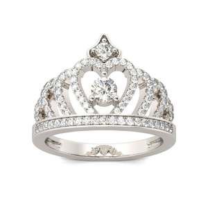 Jeulia Classic Crown Sterling Silver <b>Ring</b> with Zircon for Children's Wedding - Product Image 1