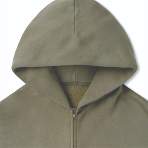 Sweat à capuche zippé de haute qualité couleur marron avec deux poches avant Streetwear personnalisé sweat à capuche uni en molleton lourd - Product Image 3