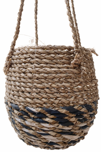 CONE GANTUNG Panier suspendu pour plantes en jonc de mer tressé à la main, style bohème, en corde naturelle, pour intérieur et extérieur, support décoratif pour plantes, décoration intérieure - Product Image 3