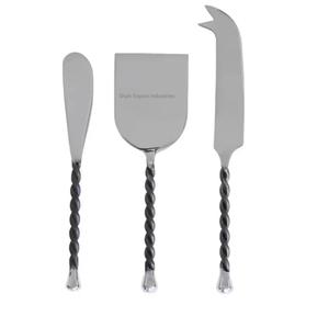 Juego de esparcidor de queso y mantequilla de acero inoxidable con mango de madera de acacia para cocina y mesa herramientas de queso hechas a mano - Product Image 5