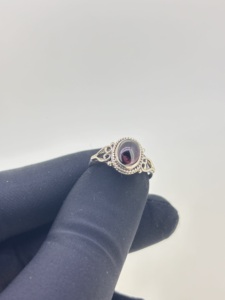 925 Sterling Silver Natural Red <b>Garnet</b> Oval Cut Gemstone Classic Bezel Set Healing Birthstone Unisex Wedding <b>Rings</b> Party Party - Product Image 3