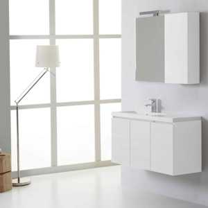 90 cm <b>Suspended</b> Bathroom Cabinet with Miami Wall Unit and Mirror Bathroom <b>Sets</b> - Product Image 1