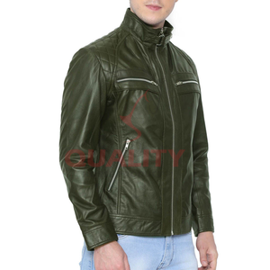 Chaqueta de cuero de Estilo Vintage Acabado desgastado Cuello a presión Puños ajustables Soporte Logo-Moda atemporal resistente Precio barato - Product Image 5