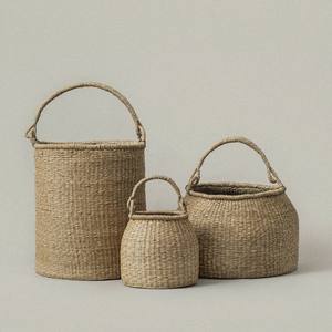 Panier de stockage en jonc de mer naturel le moins cher panier de paille de plante fait à la main du Vietnam - Product Image 1