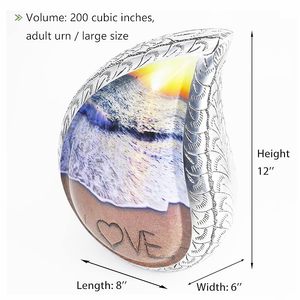 Love Esmalte Aluminio Lágrima Urnas de cremación Urnas de cenizas de metal de alta calidad con forma de lágrima - Product Image 2