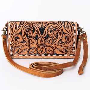 Fait à la main Boho Western mode femmes portefeuille en cuir véritable fermeture éclair unique pochette usiné Design Vintage simple sangle dame - Product Image 1