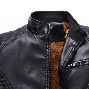 Dernier design confortable 2025 – Blouson en cuir de mouton de haute qualité pour homme avec col rabattable et manches longues - Product Image 2