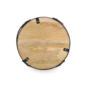 Plateau de service en bois rond le plus vendu Conception en métal Finition noire Taille personnalisée Surface lisse pour collations Plateau à boire du thé - Product Image 4