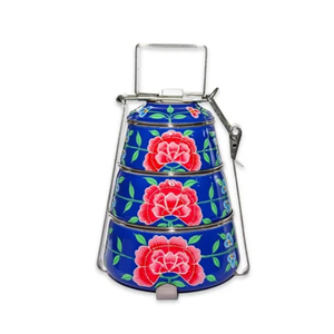 กล่องใส่อาหารกลางวันทรงกลมทำจากทองเหลืองเก่ามีหูจับทองแดงสลักลายกล่องปิคนิค - Product Image 4