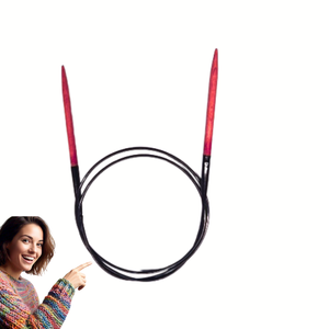 Agujas de tejer circulares de madera hechas a mano con cable sin memoria. Agujas de tejer de cable premium para puntadas sin esfuerzo - Product Image 1