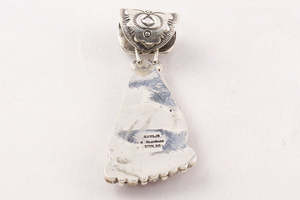 Pendentif Navajo Turquoise et corail rouge par Rick Martinez Pendentif en argent sterling 925 Pendentif en argent Pendentif de créateur fait à la main - Product Image 3