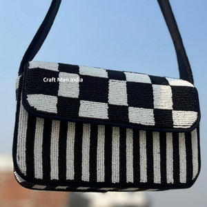 Seed Beads Embroidery Shoulder Bags Handmade Craft Purse <b>Boho</b> Style <b>Handbags</b> With Colorful Seed Beads by MD HANDICRAFTS - Product Image 1