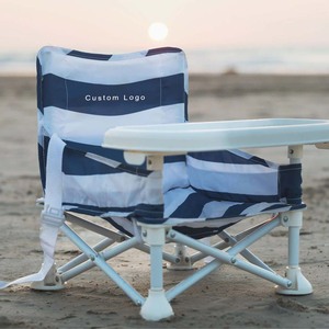 Chaise d'alimentation pour tout-petits OEM pour les voyages en plein air, logo personnalisé, vente en gros, chaise pliable portable pour enfants, bébé, plage, camping avec table - Product Image 2