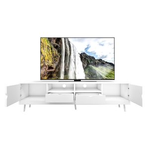 ที่มีคุณภาพสูงบ้านชั้นทีวีห้องนั่งเล่น Mdf ที่ทันสมัยในครัวเรือนสีขาวทีวียืนตู้ทีวี2022โรงงานขายส่งไม้ Mdf ที่ทันสมัย - Product Image 5