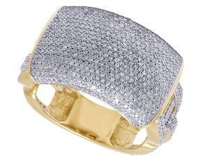 Bague de fête en diamant Moissanite VVS en argent sterling 925 plaqué or de luxe Hip Hop pour homme - Product Image 4