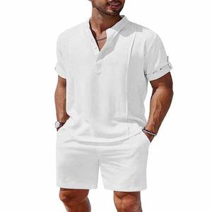 T-shirt à manches courtes de couleur unie pour l'été, 6 poches, ensemble de basket-ball décontracté, deux pièces, respirant, confortable et décontracté. - Product Image 4