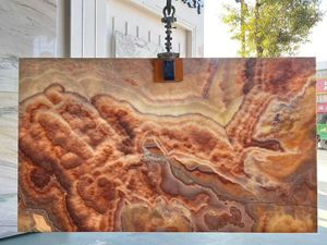 半透明の古典的な赤いバブルオニキス大理石、バックライト付き赤オニキス、マルチカラーマーブル、レッドドラゴンジェイドオニキス（壁張り用） - Product Image 4