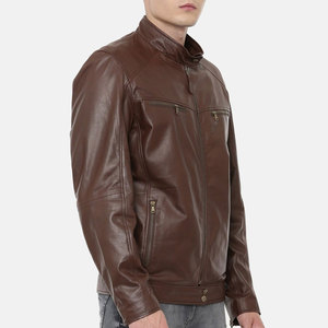 Nouvelle arrivée, veste en cuir pour homme, look élégant, meilleure qualité, col montant, logo sur le devant, écologique, réversible, couleurs personnalisables - Product Image 5