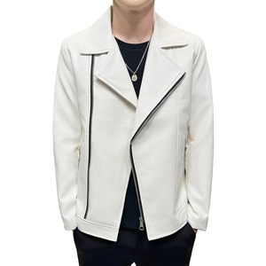 Chaqueta de Cuero PU con Forro de Borrego para Hombre, Estilo Casual de Invierno, Color Negro, Talla Grande 3XL, Cuello Alto Grueso, Logotipo Frontal Personalizable - Product Image 1