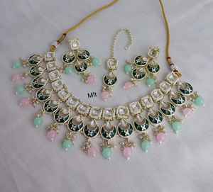 Indian Traditional Kundan Gold Plated Jewellery <b>Set</b> and Copper Necklace <b>Set</b> for Women and <b>Girls</b> Indian Accessories Jewlery Women - Product Image 4