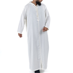 OEM Traditional <b>Moroccan</b> Muslim Thobe Jubba Hot Selling Long Sleeved Solid Color Men's <b>Dress</b> Plus Size Wholesale Top Supplier - Product Image 2
